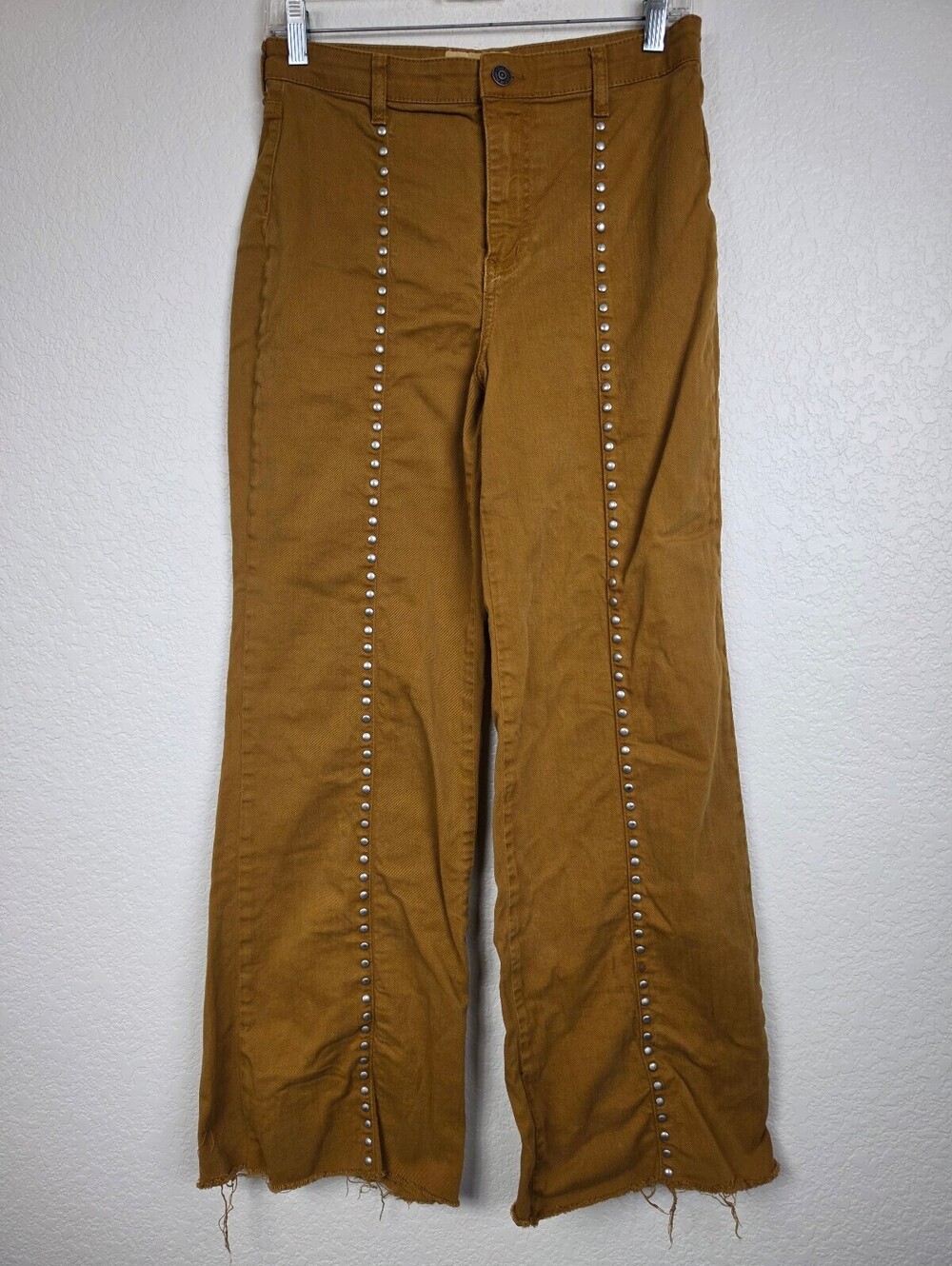 We The Free People Mustard Pants with Studded Detail